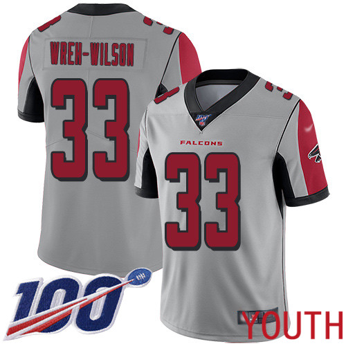 Atlanta Falcons Limited Silver Youth Blidi Wreh-Wilson Jersey NFL Football #33 100th Season Inverted Legend->youth nfl jersey->Youth Jersey